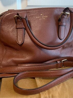 Kate Spade cocoa  brown leather satchel dome style bag